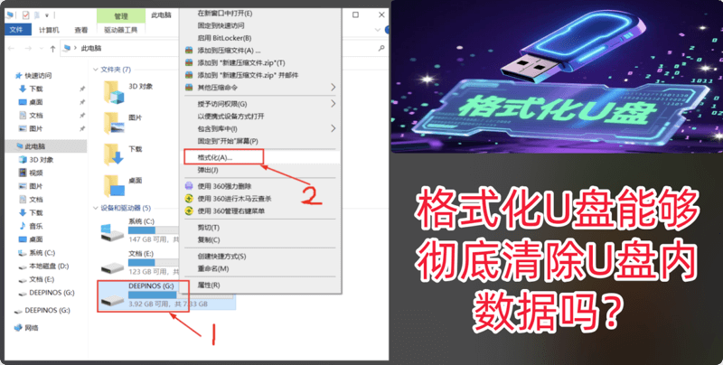 格式化能够彻底清除U盘数据吗