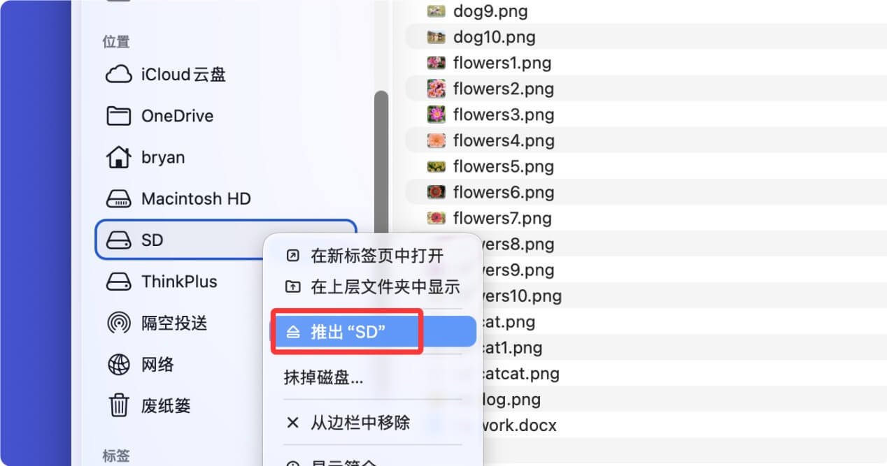 如何将内存卡插入Mac