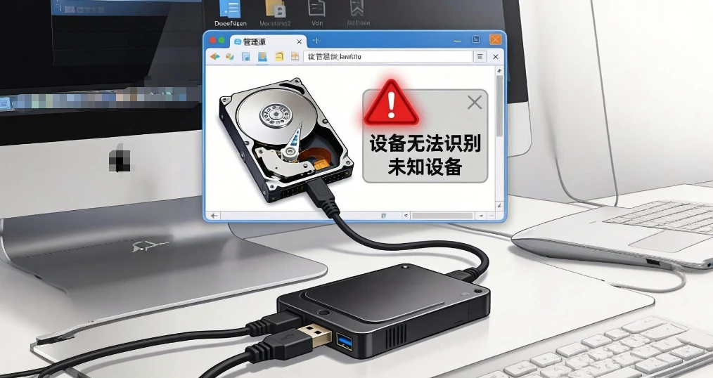 移动硬盘无法被电脑识别怎么办