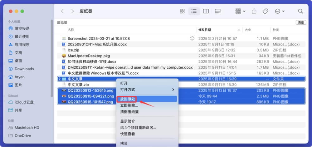 恢复从Mac桌面删除和丢失的文件