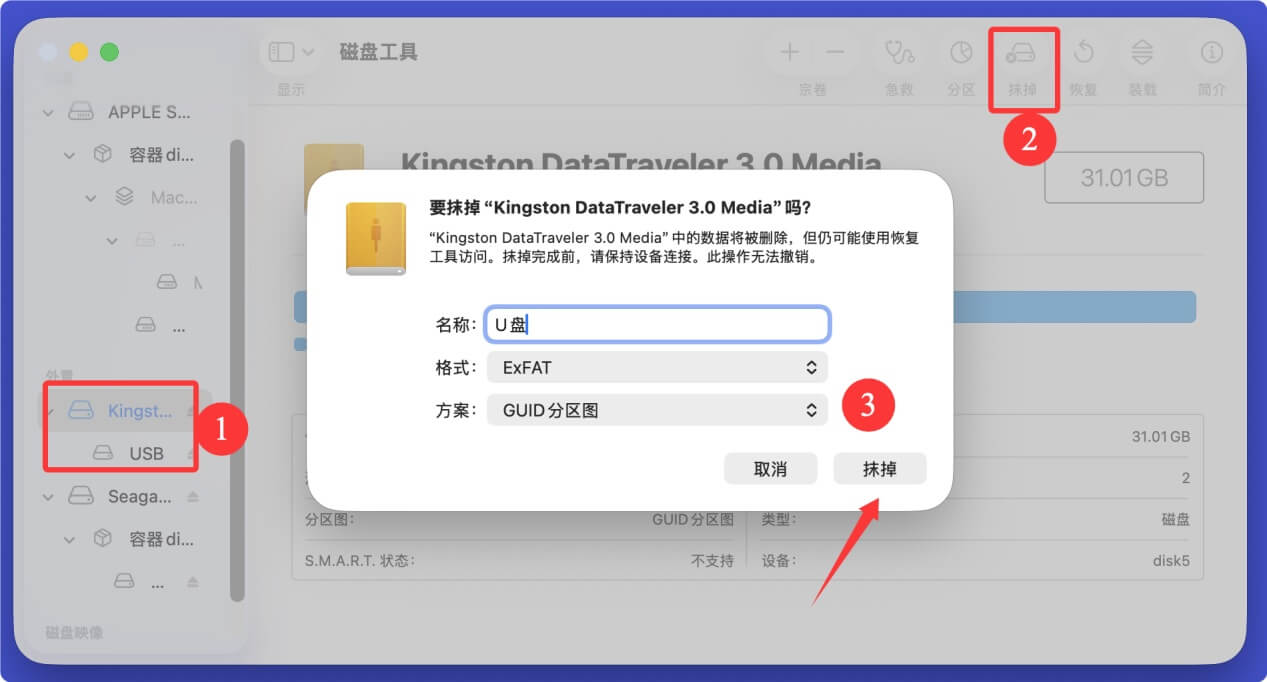 U盘在Mac上变成只读或无法读写的问题